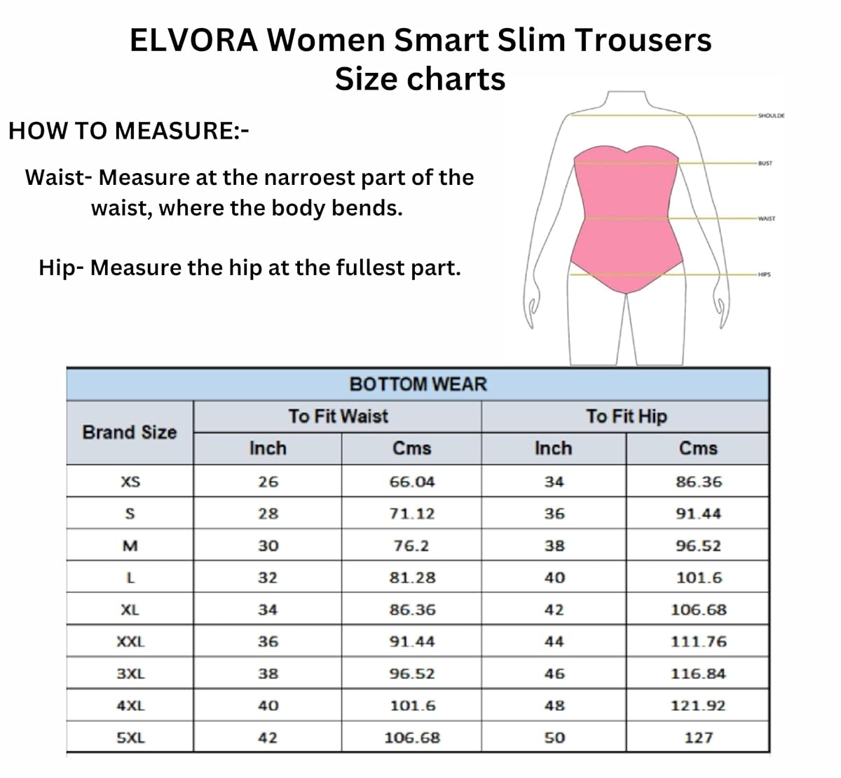 ELVORA Women Smart Slim Fit Peg Trousers