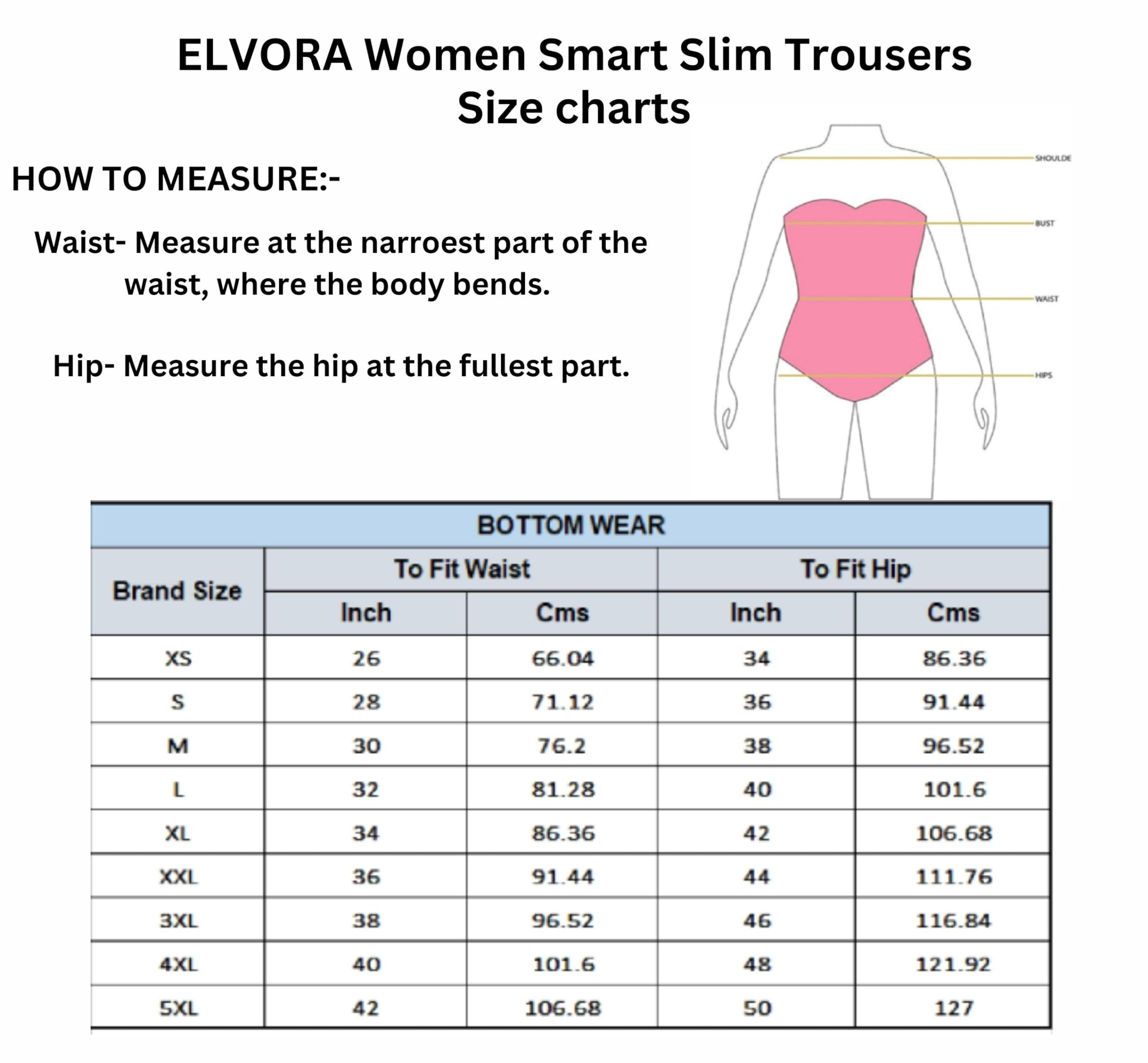 ELVORA Women Smart Slim Fit Peg Trousers