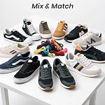 2 paires de lacets plats pour baskets, lacets de 5/16" de large en 28 couleurs, plusieurs longueurs