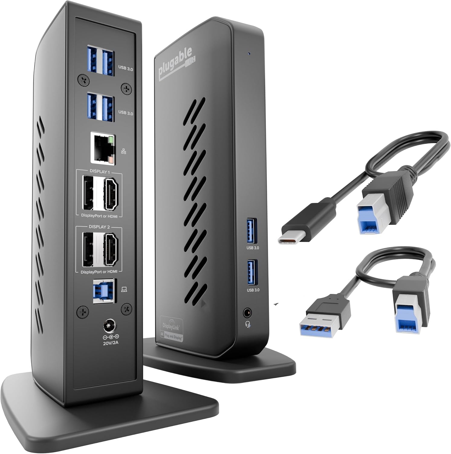Plugable Dual DisplayPort & HDMI Docking Station - USB 3.0 & USB-C Laptop Dock for Dual Monitors, DisplayLink, Mac (Driver Required), ChromeOS & Windows, Gigabit Ethernet and Audio (UD-6950Z) — Zaynora Luxury Marketplace
