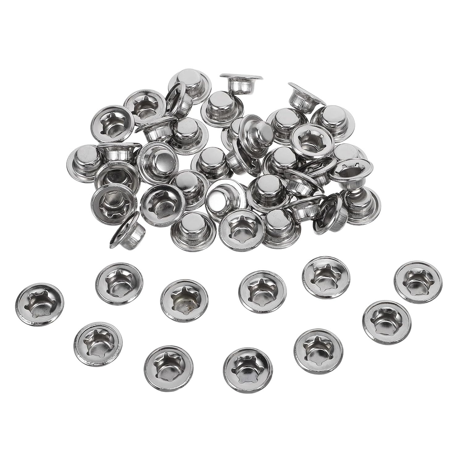 INOOMP Spring Steel Push On Push Nut Cap Stud, 0.28" Axle Nut Caps