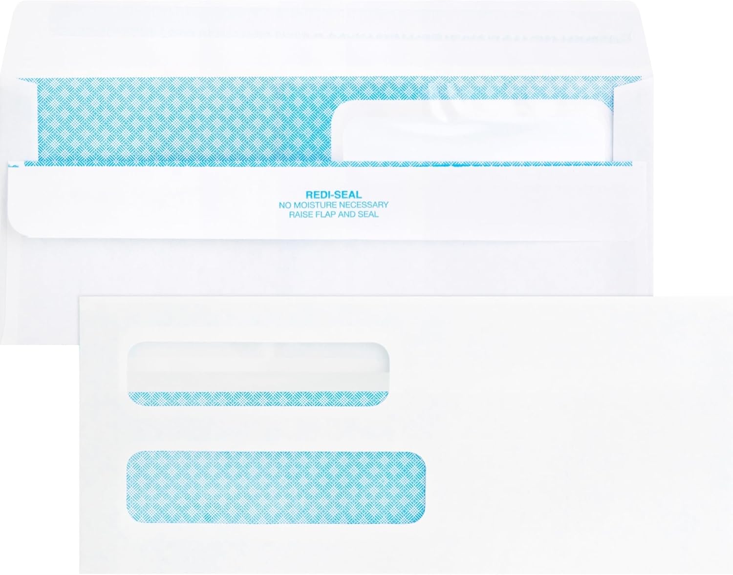Business Source Double Window No. 8-5/8 Check Envelopes - Double Window - #8 5/8-8 5/8" Width x 3 5/8" Length - 24 lb - Self-Sealing - 500 / Box - White