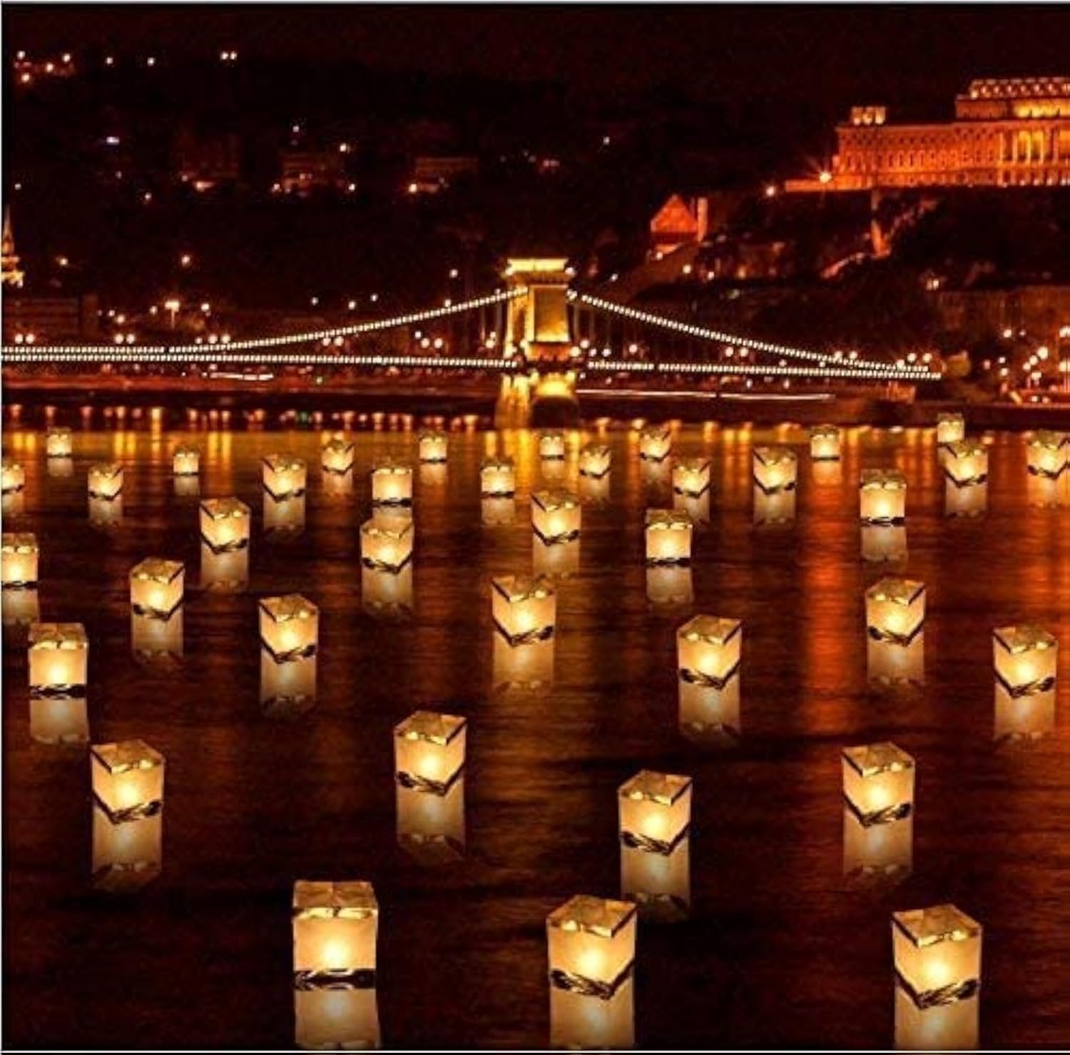 Chinese Lanterns, 10 PCS Biodegradable Floating Water Candle Chinese Paper Lanterns for Wishing Praying Blessing Wedding Festival Event Party Patio Memorial Pool Side Decoration