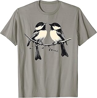 Chickadee Drawing Cute Black-Capped Chickadees T-Shirt