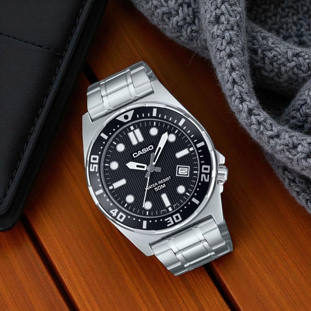 Casio Reloj: Plateado MTD-135D-1AVDF, Plateado, Pulsera