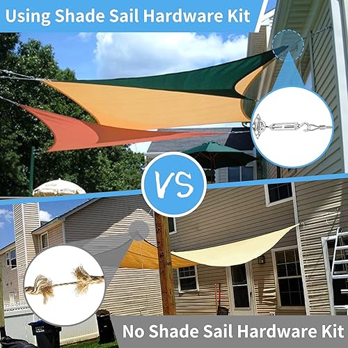 Miniatura 5 de Kit de 84 piezas de accesorios para toldo con cable para instalación de vela rectangular cuadrada triangular, 6 pulgadas, grado 304 inoxidable para