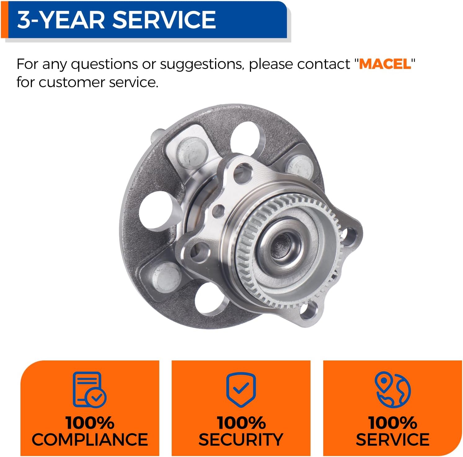 PAROD - 512483 Rear Wheel Hub and Bearing Assembly Fit for Hyundai Accent/Kia Rio 2012-2017 w/Encoder ABS - Image 7