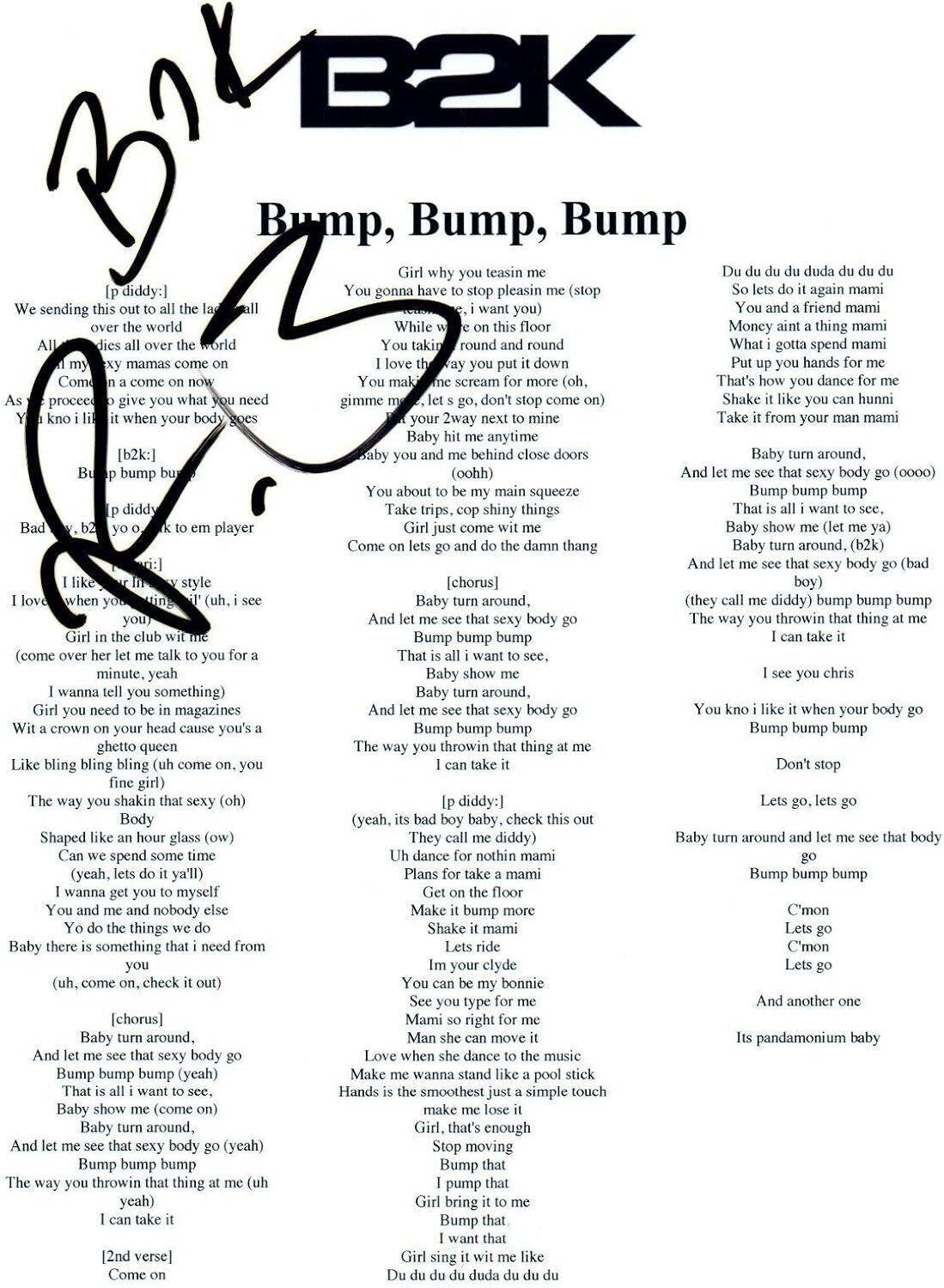 B2k Bump Bump Bump Lyrics