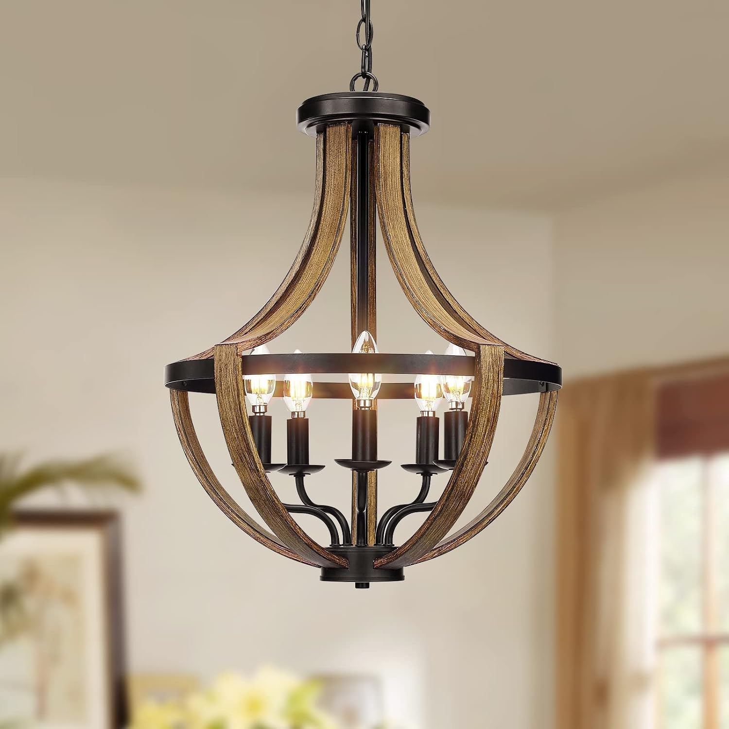 17.7"(D) Geometric Chandelier and 13.1"(D) Geometric Chandelier or Flush Mount Ceiling Light