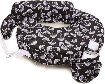 My Brest Friend Original Nursing Pillow Cover - Slipcovers For Baby - Adjustable Fit, Easy Care, Durable - Original Nursing Pillow Not Included, Black Flowing Fans