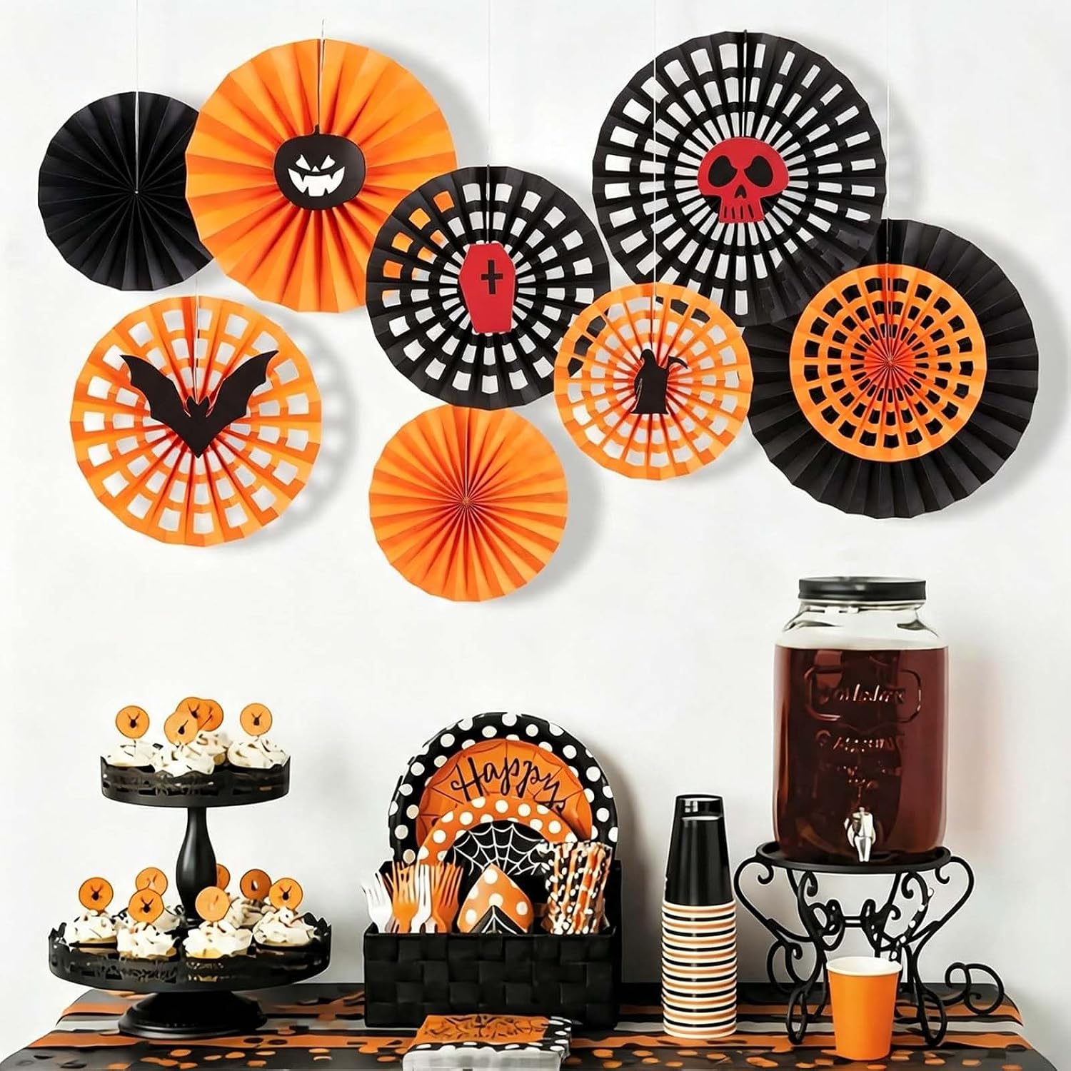 Black Orange Halloween Party Hanging Decorations image 2