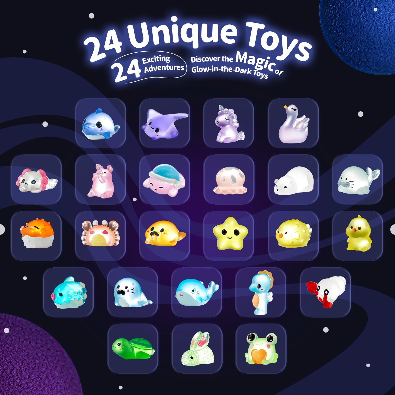 Kids Bath Bombs with Surprise Animal Toys, Glow-in-the-Dark Bath Fizzers