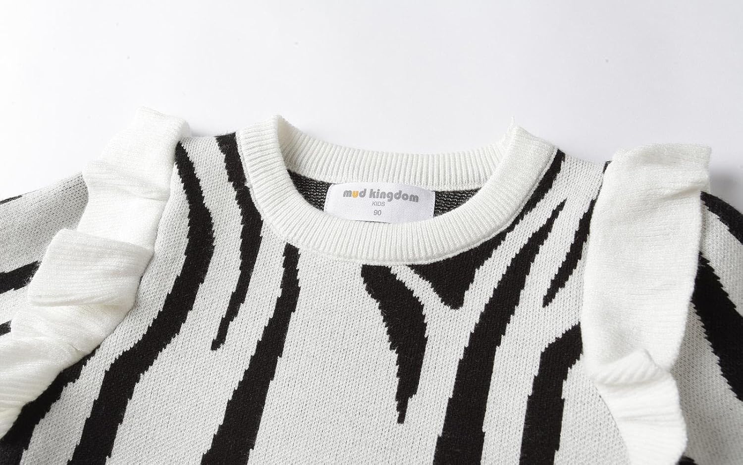 Mud Kingdom Girls Sweater Dress Knit Long Sleeve Ruffle Dress - Image 3