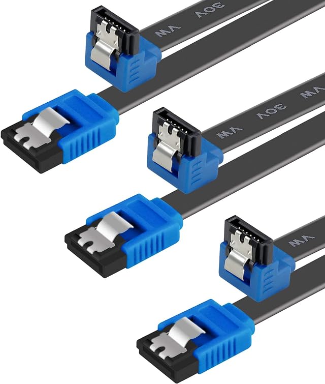 Benfei Cavo SATA III da 6 Gb/s, ad angolo retto da 90 gradi, con chiusura a scatto da 45,7 cm, per disco rigido SATA, SSD, CD e masterizzatore CD