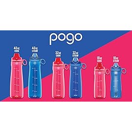 Pogo BPA-Free Tritan Plastic Water Bottle with Soft Straw, 32 Oz, Blue