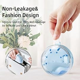 Netceem Leak Proof Denture Cup Kit Portable Retainer Case Perfect for Travel, Denture Case Container Cleaning Care for Dentures Aligner Mouth Guard with Denture Brush,Strainer, Removal Tool and Mirror