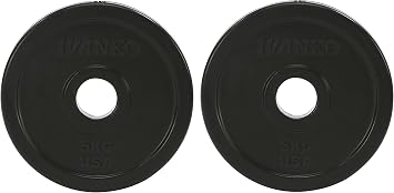 IVANKO RUBO-5KG Rubber Olympic Plate, Black, 5 KILOGRAMS PAIR .....