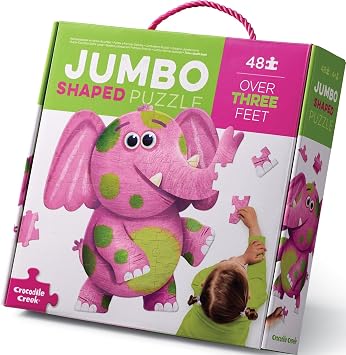 Crocodile Creek Above + Below 48-Piece Jigsaw Floor Puzzle - Fun Floor Puzzles for Kids Ages 4-8, Jumbo Elephant