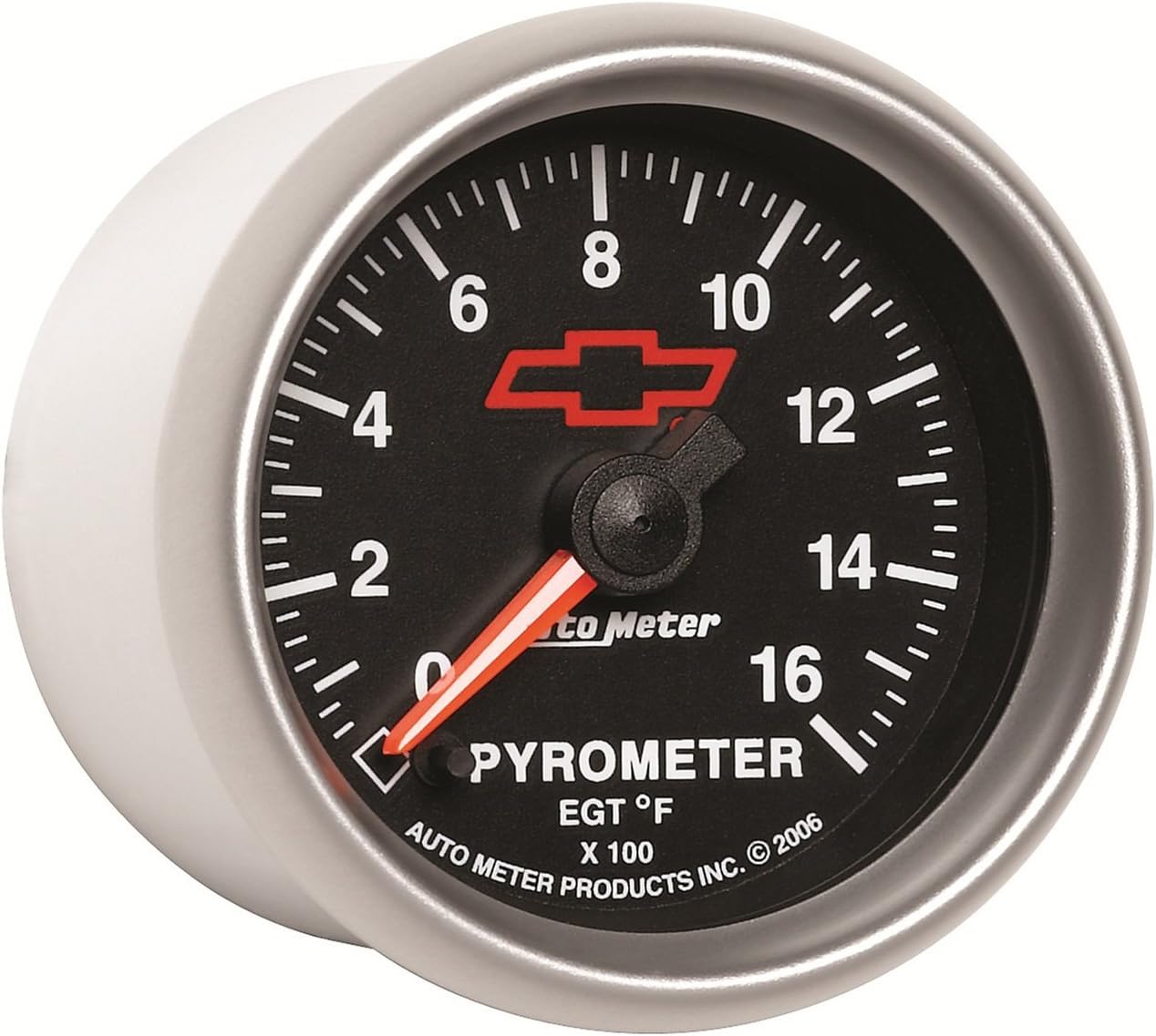 Auto Meter 3644-00406 GM Performance Part Red 2-1/16" 0-1600 Degree Fahrenheit Full Sweep Electric Pyrometer Gauge Kit