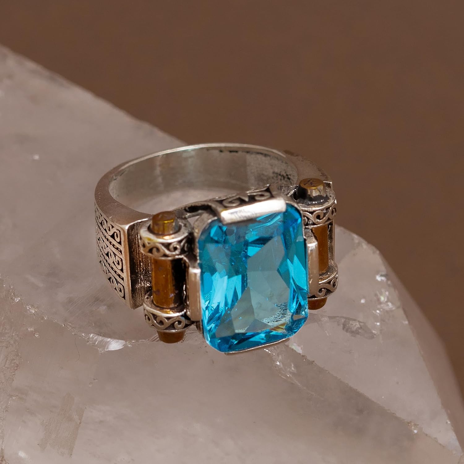 Handmade Vintage Statement 925 Sterling Silver Ring for Men