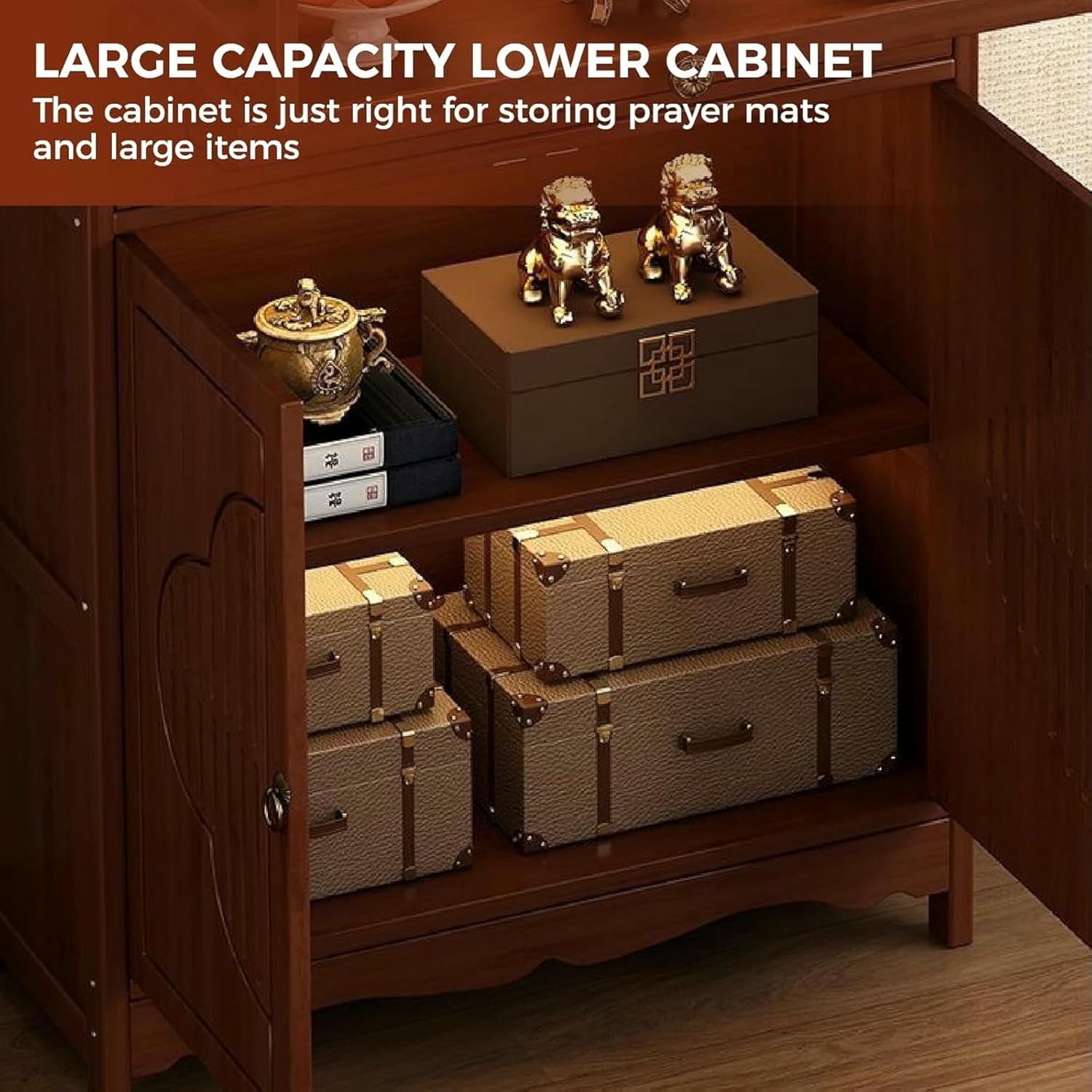 Meditation Altar Table, Buddhist Altar, Altar Cabinet, Chinese Cabinet Pedestal Offering Table,Personal Shrine Altar Table with Drawers and Storage