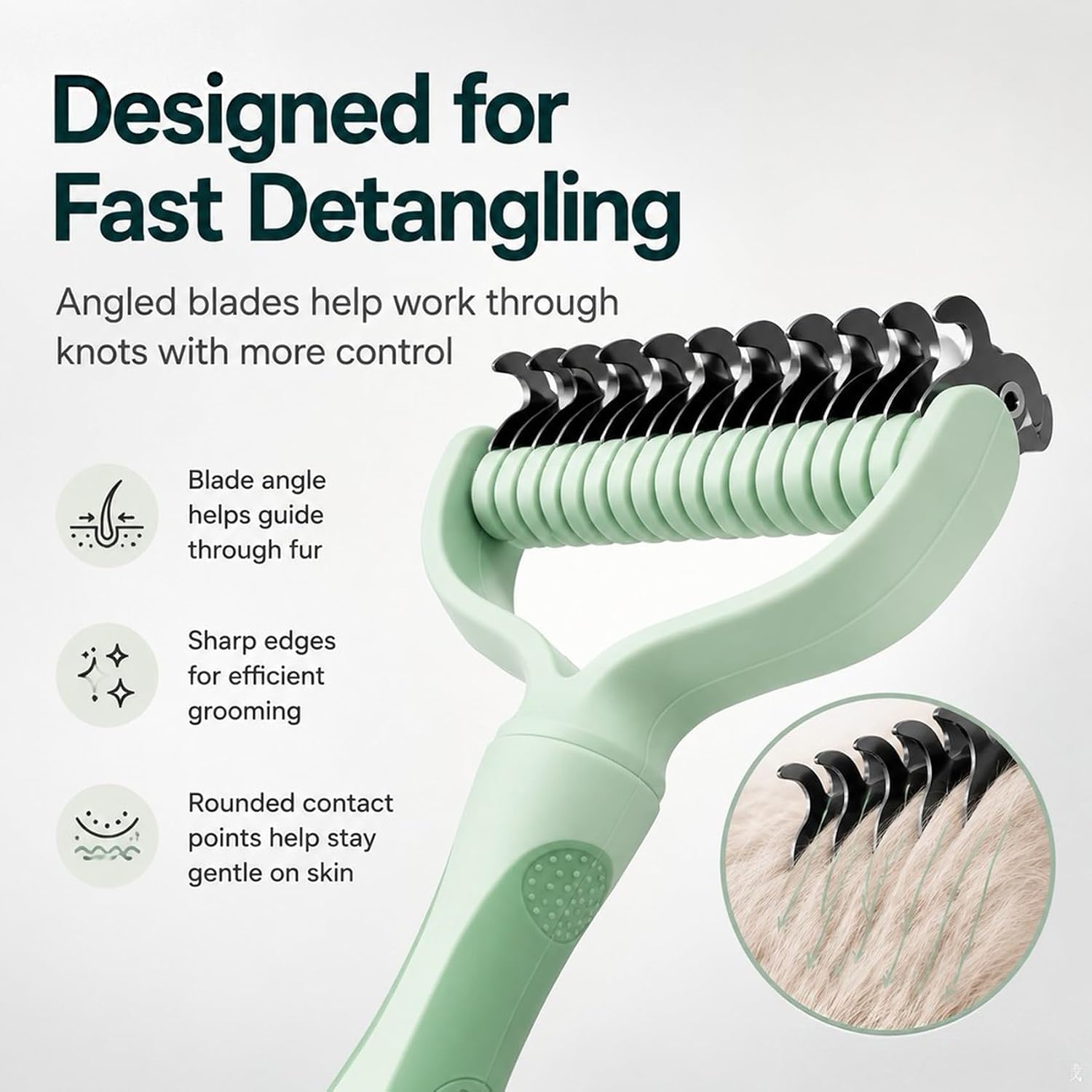 Pet Dematting Brush,Pet Silicone Shampoo Brush for Long & Short Hair Medium Large Pets Dogs Cats,Pet Hair Removal Glove for Cats & Dogs,Horse image 4