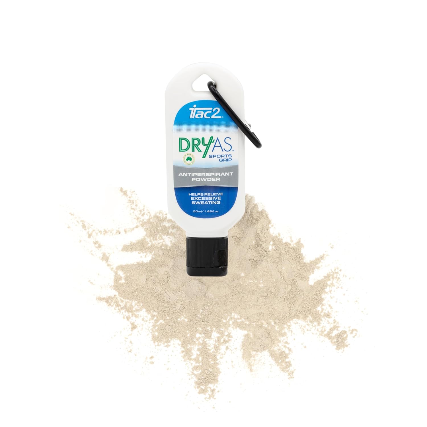 iTac2 DryAS Powder - 50ml - anti sweat - sports grip powder for climbing, pickleball, grip aid