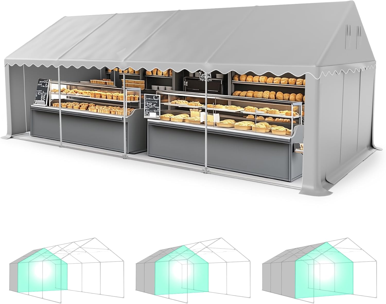 GREEN PARTY 13'x26' Canopy Tent, Heavy Duty Commercial Tent with Vents & Sidewalls, Waterproof and UV Resistant Party Tents Vendor Tents for Market, Outdoor Event, Wedding, Carport, Birthday Party