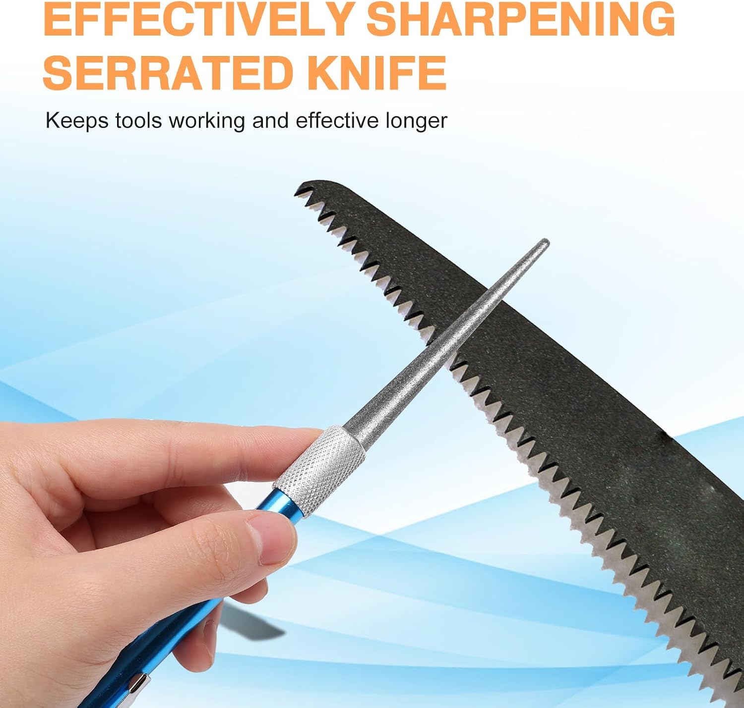3P Garden Tool Sharpener, Pruner Sharpener Diamond Sharpening | 2P Diamond Sharpener/ 1P Retractable Sharpening Rod