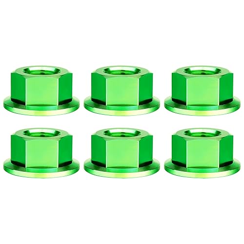 Miniatura 33 de Titanium DIN6923 M5 M6 M8 M10 M12 M14 M16 - Juego de 6 tuercas hexagonales (paso M8, 0.069 pulgadas, dorado)