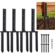 4 Pack 30" Fence Post Repair Kit for Fix 4x4|6x6 Fence Post | Wave Design Fence Post Stake Spike ,Fence Post Anchor Ground Spike for Repair Tilted/Broken Wood Fences Post
