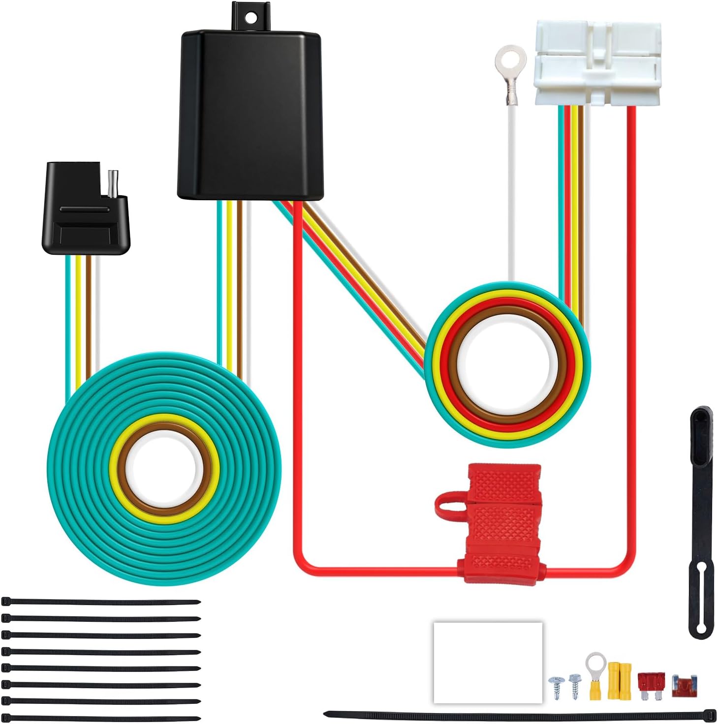 TangMiGe 4-Pin Trailer Wiring Harness Compatible with Acura MDX 2014 2015 2016 2017 2018 2019 2020, 4-Way Towing Hitch Connector for Trailer Light, Plug & Play