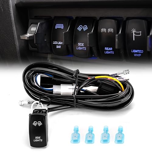 Miniatura 11 de WeiSen Kit de arnés de cableado iluminado Plug & Play de 180W con conector de barra de pulso, fusible de relé, 16AWG, 2 cables, interruptor