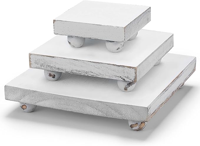 Amazon.com: Chunful Set of 3 Wooden Riser Decorative Wood Pedestal ...