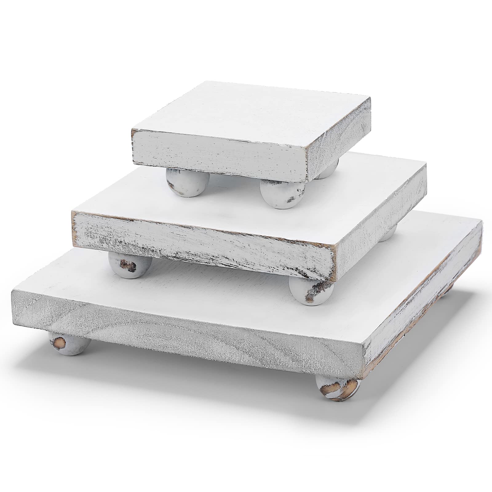 Amazon.com: Chunful Set of 3 Wooden Riser Decorative Wood Pedestal ...