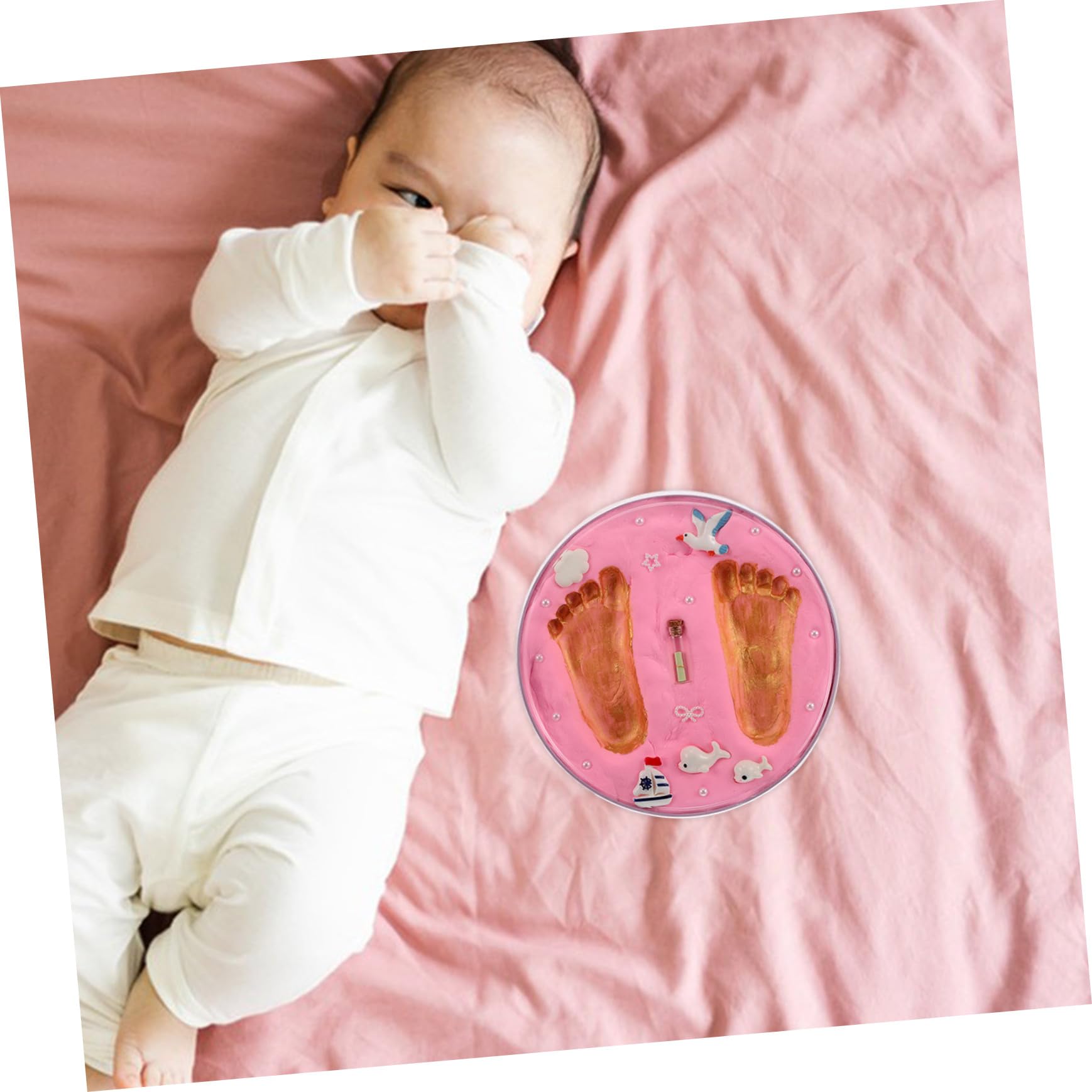 BESPORTBLE Kit De Huellas De Manos De Arcilla Para Impresión De Manos y Pies Recuerdo Fotográfico Para Guardería y Adorno De Niño