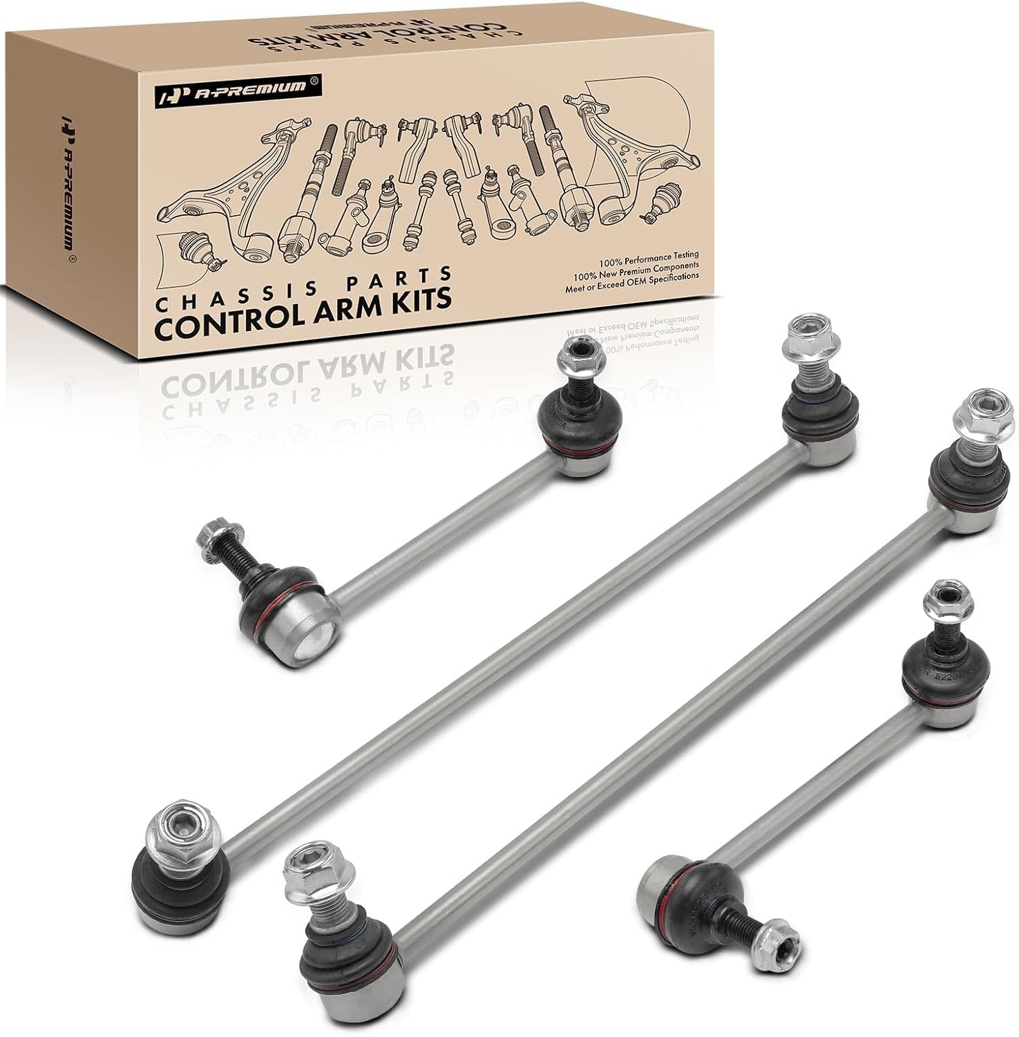 A-Premium Set of 4, Front & Rear Sway Bar Link Stabilizer Link Kit, Compatible with Acura TLX 2015 2016 2017 2018 2019 2020