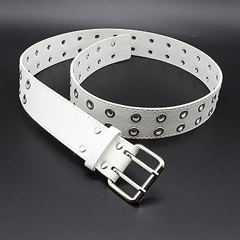 WYCGMSL Double Rivet Grommet Leather Belt For Women Men,Double