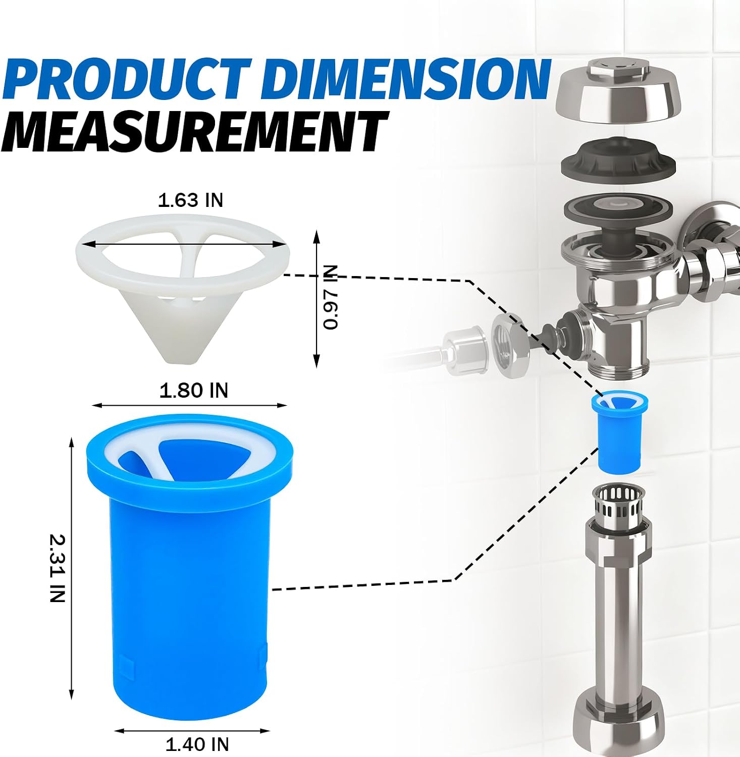 Vacuum Breaker Repair Kit for Zurn & Sloan Manual Flush Valves, 4 Pack | Restores Leak-Free Flushing & Backflow Protection for Restroom Closet Flushometer, Replacement Parts V-651-A P6000-B-HP