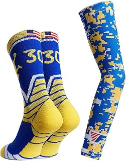 Basketball Socks For Men & Boys Crew Socks With Basketball Arm Sleeve - Made in USA