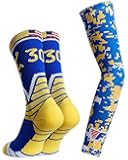Forever Fanatics Basketball Socks For Men & Boys Crew Socks With Basketball Arm Sleeve - Made in USA