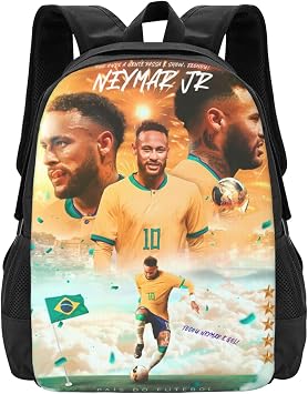 #10 Neymar Adult Simplicity Backpacks Bag Laptop Bag Bookbag Backpack 16.5 Inch For Daily, Black