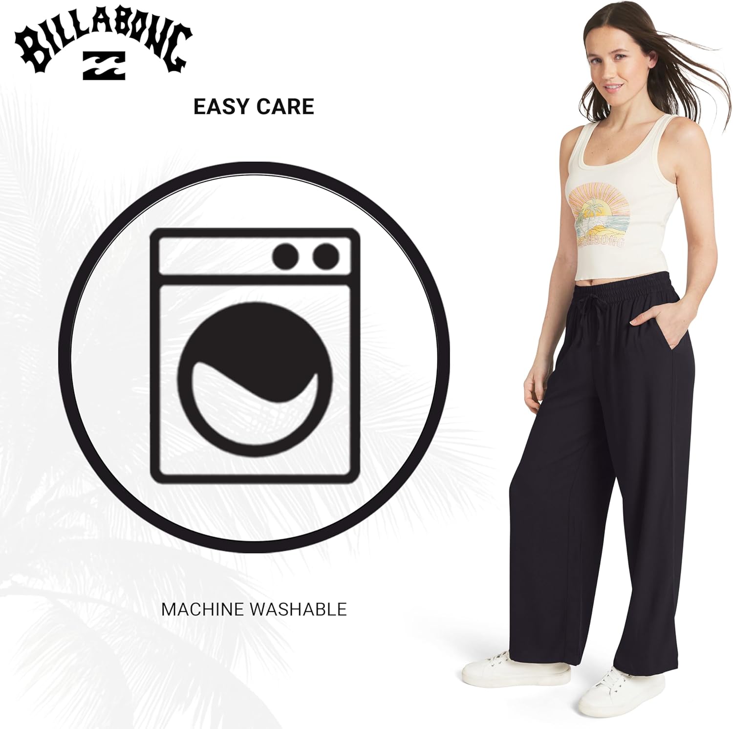 Billabong Women's Premium Quality Rayon High Waisted Wide Leg Beach Pants