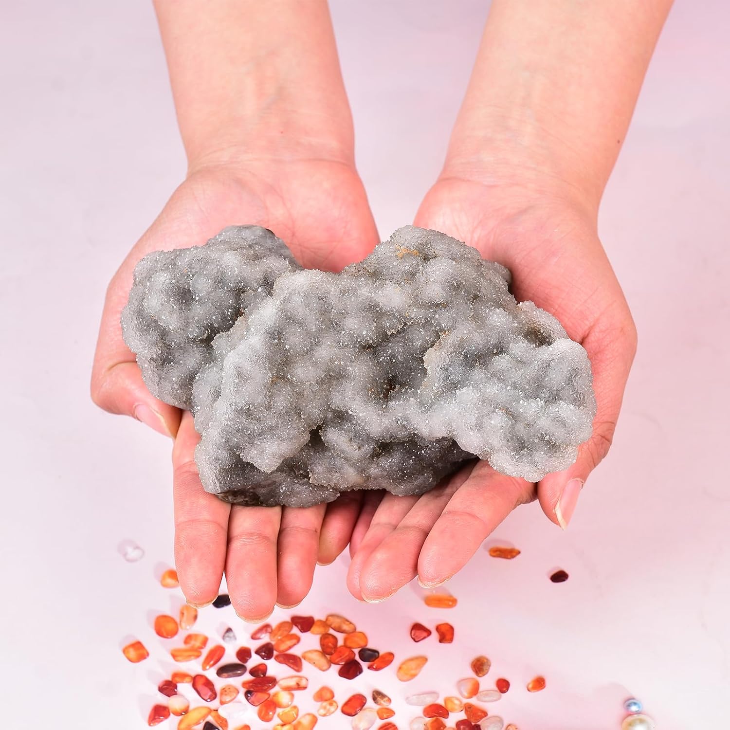 JIC Gem Large Irregular Shape Sphalerite Mineral Specimen Crystal Cluster Glisten Healing Crystal Clusters Home Decoration Meditation 1.5-2.0 lbs