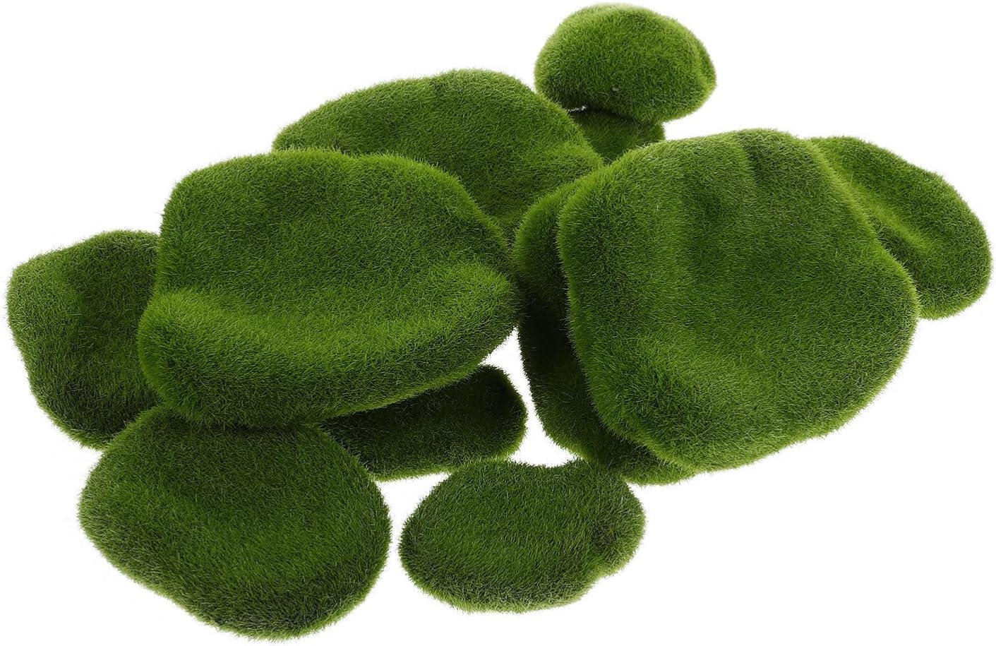 Cabilock 12pcs Artificial Moss Rocks for Crafting Realistic Faux Moss Stones for Floral Arrangements Miniature Gardens and Home Decor