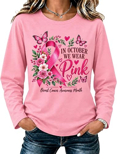 Breast Cancer Shirts for Women Graphic Tee Khaki