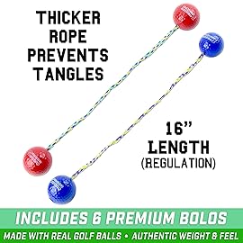 GoSports Premium Ladder Toss Outdoor Game Set with 6 Bolo Balls, Travel Carrying Case and Score Trackers