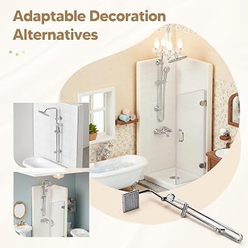 52DOLLHOUSE 1:12 Scale Miniature Dollhouse Shower Head, Alloy Wall Mounted Bathroom Faucet for Ob11 Dolls and Dollhouse Decor