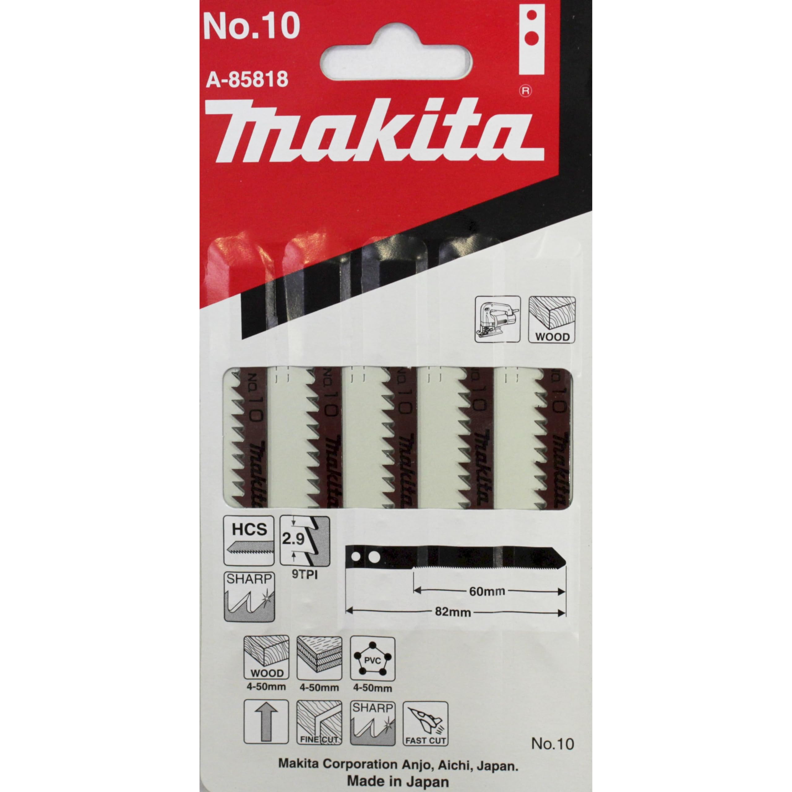 A-85818 Makita Ostrza do wyrzynarki - drewno