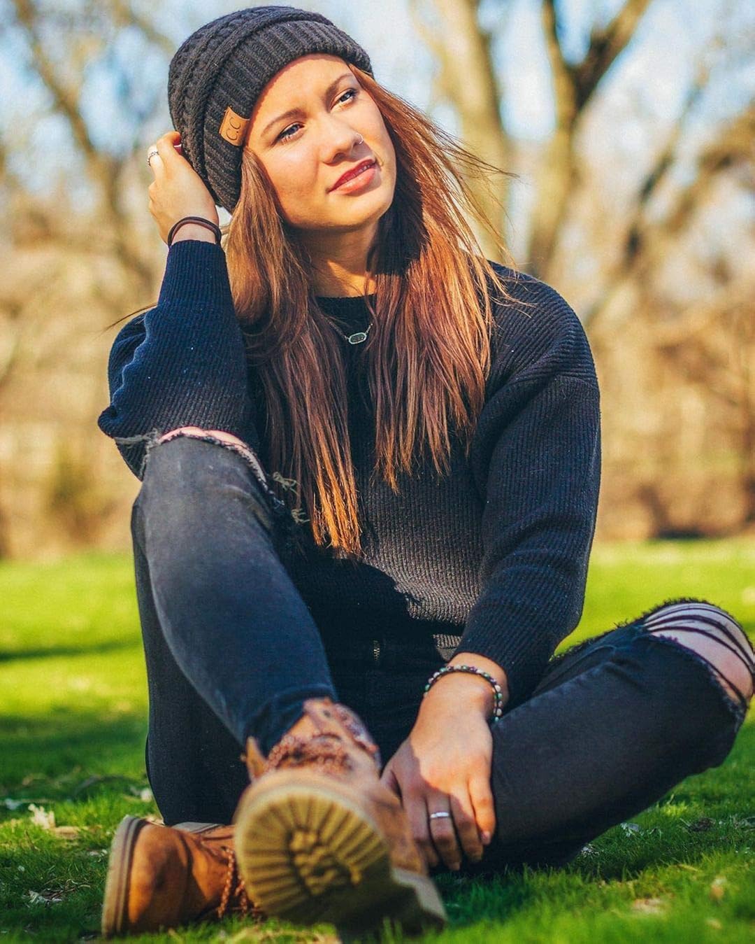 Solid Beanie 3-Pack: Black, H. Grey, Beige at  Women’s Clothing store